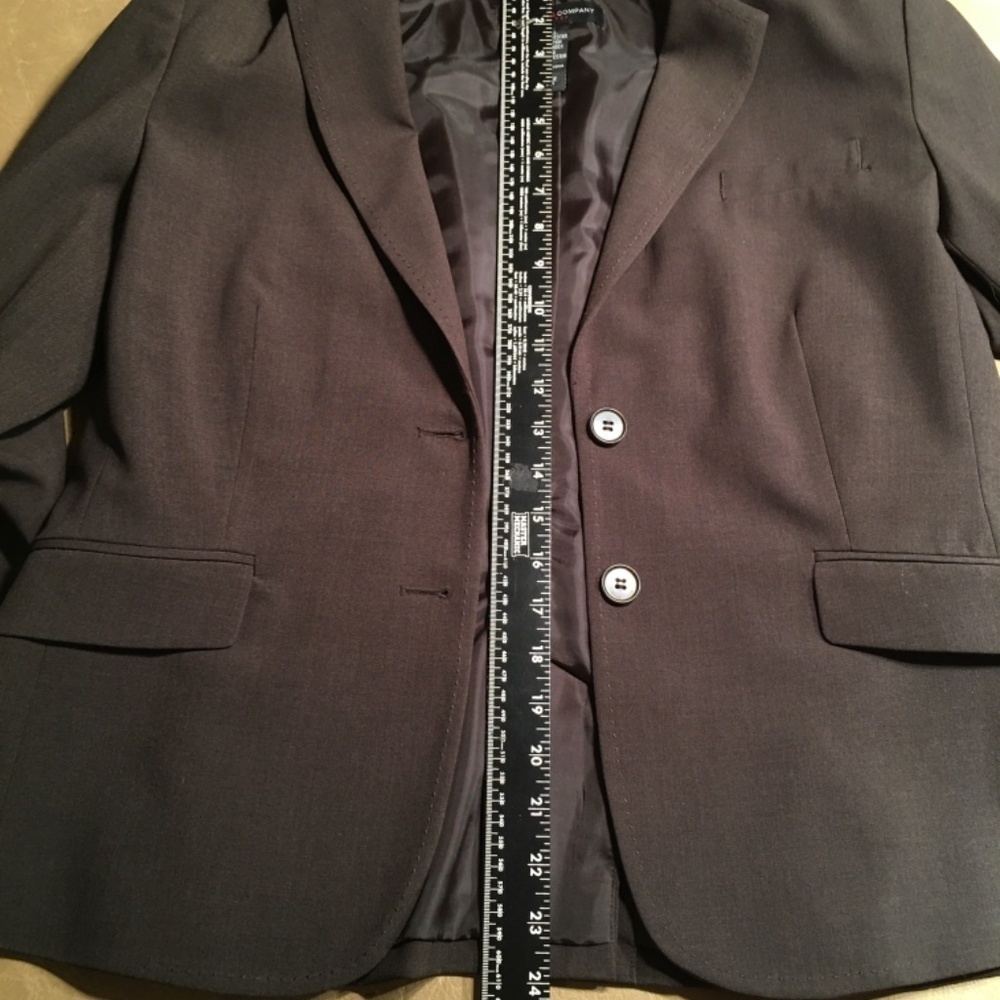 new YORK & COMPANY STRETCH Career Blazer Jacket, DARK BROWN, NWOT, Size 14 - Picture 8 of 9
